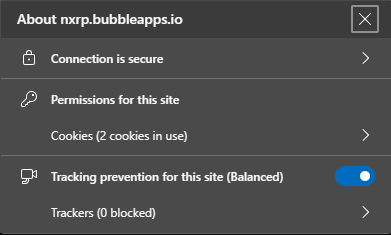 Website Information Menu